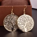 Zinc Alloy Hot Selling Matte Popular Elements Hollow Tree Gold – Plated Stup Earrings For Women