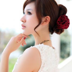 Korean Beauty Ribbon Rose Flower Bow Jaw Clip Barrette Hair Claws for Women Headwear Hair Accessories