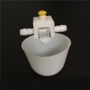 Deep White Quail Drinking Bowl Poultry Feeding Supplies ABS Quail Drinker With Screw Nut Poultry