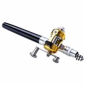 Portable Pocket Telescopic Mini Fishing Pole Pen Shape Folded Fishing Rod With Reel Wheel