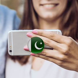 Pakistan Flag Pattern Design PopSockets For Mobiles Detach