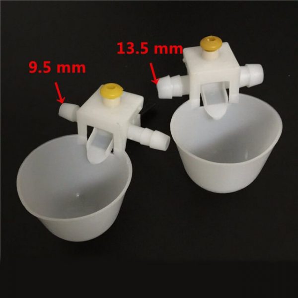 Deep White Quail Drinking Bowl Poultry Feeding Supplies ABS Quail Drinker With Screw Nut Poultry