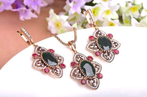 Jewelry Set Necklace Stud Earrings Women