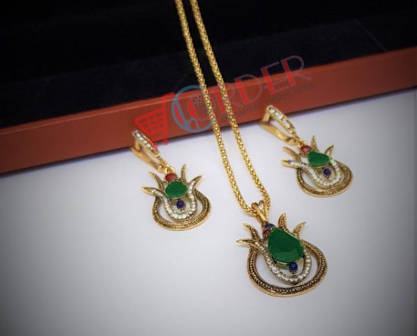 Gold Necklace And Earrings Jewelry Set
