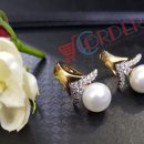 Pearls Stud Earrings Fashion Jewelry Brincos Pearls Crystal Earing