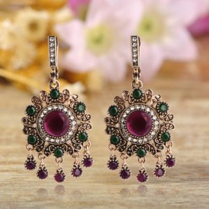 Flowers Turkish Jewelry Sets Necklace & Earrings