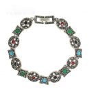 Silver Color with Colorful Beads Geometric Chain Bracelet