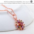 Rose Gold Silver Link Chain Crystal Necklaces