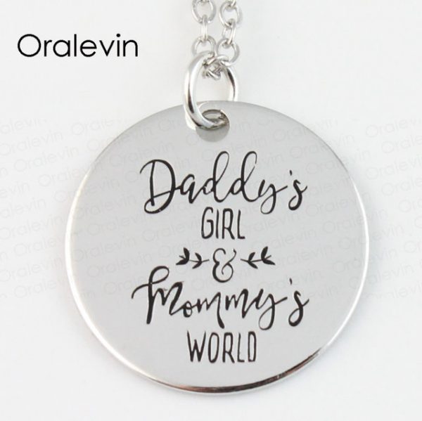 DADDY’S GIRL AND MOMMY’S WORLD Pendant Necklace