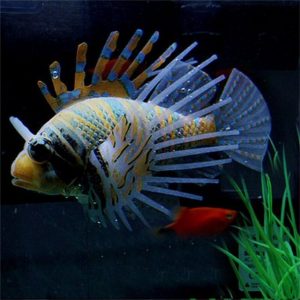 Glow In Dark Artificial Aquarium Lionfish Ornament Fish Tank