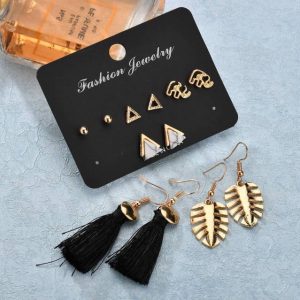 Bohemian Triangle Leaves Stud Earrings for Women