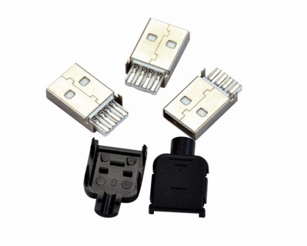 4 PCS USB Connector Male Type A 4 Pin Plug Socket