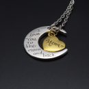 MOM Chain Moon Heart Pendant Necklaces