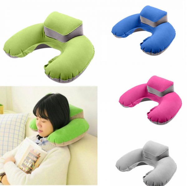 Portable Travel Pillow Inflatable Neck Pillow U Shape Blow Up Neck