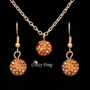 Jewelry Sets Rhinestone ball Necklace Earrings