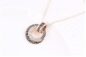 Austrian Crystal Circle Jewelry Sets Party Gold Pendant Necklace Drop Earrings Set - Image 5