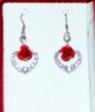 Crystal Jewelry Earrings Heart of Love Red Rose Shape Drop Earrings (Copy)
