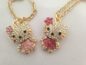 Fashion Hello Kitty Pendant Necklace Rhinestone Crystal Necklace For Women Gold Silver Chain - Image 3