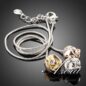Brand Design Platinum Plated Stellux Austrian Crystal 3pcs Roses Pendant Necklace - Image 3