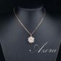 Sunflow Design 18K Real Gold Plated Gold Stellux Austrian Crystals Paved Pendant Necklace - Image 2