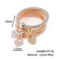 2019 hOT 3 PCS/Set Crystal Butterful Bracelet & Bangle Elastic Heart Bracelets For Women pulseira masc - Image 6