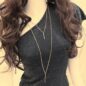 Gold Multilayer Hammer Chain Hamsa Necklace Long Strip Pendant Necklace