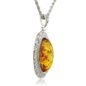 Oval Baltic Created Honey Carved Exquisite Pendant - Image 3