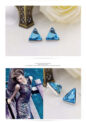 Fashion Austrian Crystal Silver Triangle Stud Earrings - Image 2