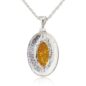 Oval Baltic Created Honey Carved Exquisite Pendant - Image 2
