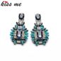 KISS ME Statement Trendy Jewelry Elegant Shiny Resin Stone Blue Plant Stud Earrings