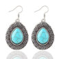 Retro Jewelry Turquoise Rhinestone Earrings