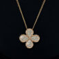 Rose Gold Plated Brand Design Four Leaves Flower Pendant Necklace - Image 2
