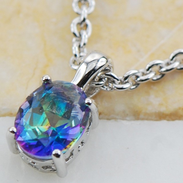 Rose Rainbow 925 Sterling Silver Stud Pendant