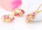 Brand Design Cute Opal Jewelry Sets Pendant Necklaces Earrings For Women Wedding Color Crystal Jewelry - Image 3