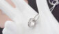 Sing Hoop Crystal Round Necklace Ring Pendant - Image 2