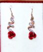 Temperament Crystal Red Rose Flower Women Dangle Drop Earrings