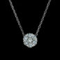 White Gold Plated 7 pcs 0.04 carat Top Grade Cubic Zirconia Stone Cluster Small Pendant Necklace