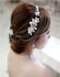 Hot Ladies Silver Rhinestone Bridal Wedding Flower Pearls Crystal Chic Headband Hair Clip Comb Jewelry - Image 3