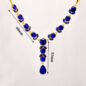 Women Fashion 18k Yellow Gold Plated CZ Diamond Necklace Earrings Flower Jewelry Sets - Image 4