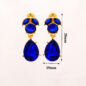 Women Fashion 18k Yellow Gold Plated CZ Diamond Necklace Earrings Flower Jewelry Sets - Image 3