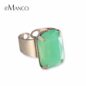 classic rhinestone antique gold plated prong setting statement ring