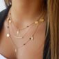 gold silver chain beads leaves pendant necklace fashion jewelry multi layer necklaces for women - Image 2